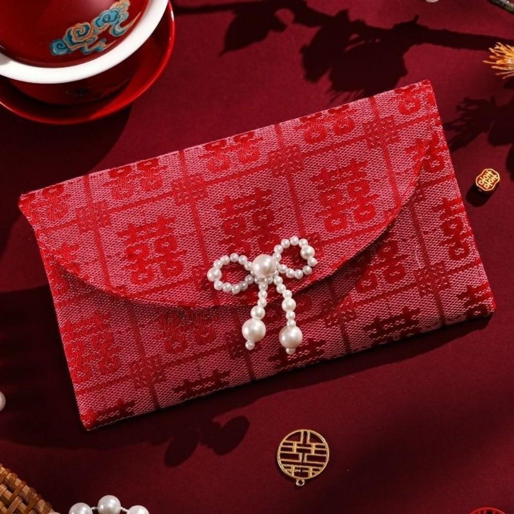 Chinese Style Wedding Red Envelope Magnetic Snap Traditional New Year Gift Bag Blessing Hongbao Lucky Money Packet