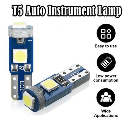 10X T5 LED-Lampe W3w Autolampen Kennzeichenleuchte Motorrad Armaturenbrettlicht Auto 3smd 12v Canbus Innenraum Mini Rot Kuppel Leselampen