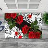 1 szt. antyzmęczeniowe dywaniki kuchenne, czerwony kwiat róży, wodoodporny, antypoślizgowy, gruby, wyściełany dywanik kuchenny, wytrzymały, wygodny, stojący dywanik kuchenny