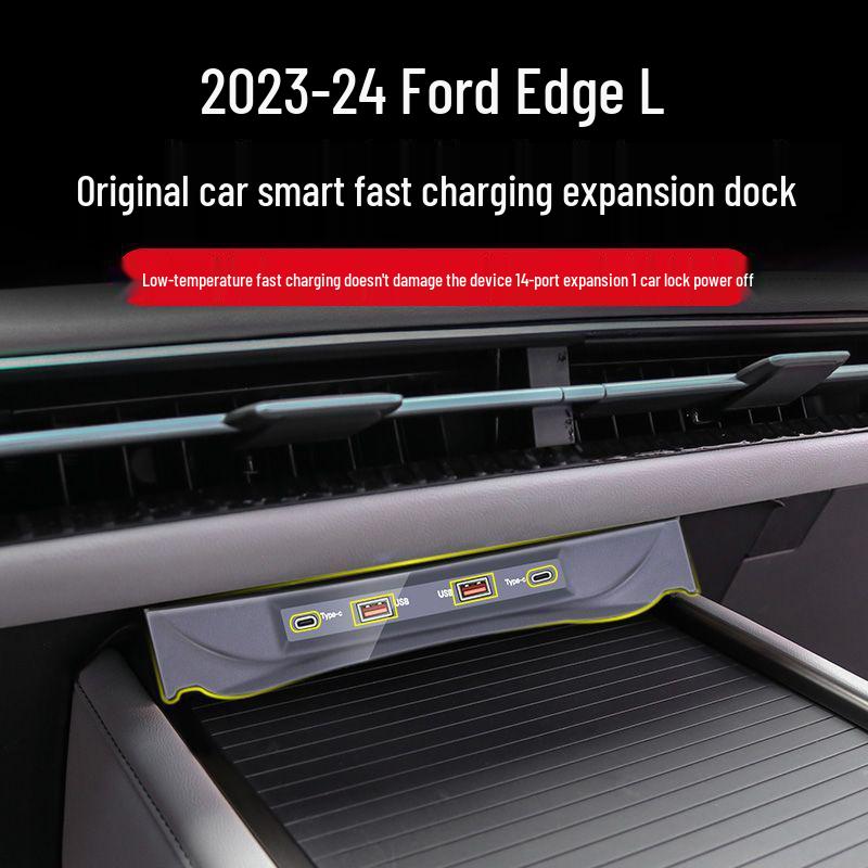 L6F: Docking station and USB expansion converter with smart fast charging for Ford Edge L.