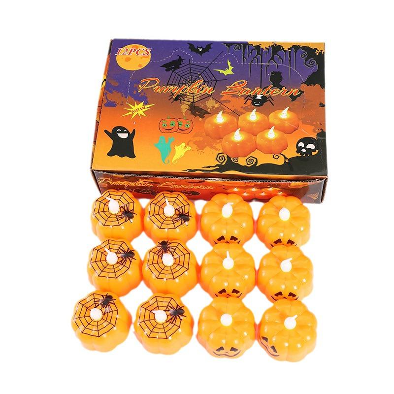 LED Halloween Pumpkin Lantern - Ghost Festival Decoration, Electronic Candle Lamp, Luminous Night Light.