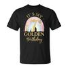 It's My 7Th Golden Birthday Rainbow 7 Year Old Bday Girls T-Shirt