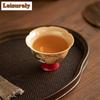 HOYIHM 111ml Meow Fun Flower Pattern Teacup Zen Tea Bowl Water Jug Tea-tasting Smelling Cup Chazhan Master Cups Tea Services