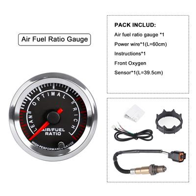 2" 52mm Gauge Air Fuel Ratio 7 Color LED Narrowband Oxygen O2 Sensor 39210-23750 Pointer AFR Meter for Petrol Racing Car 12V