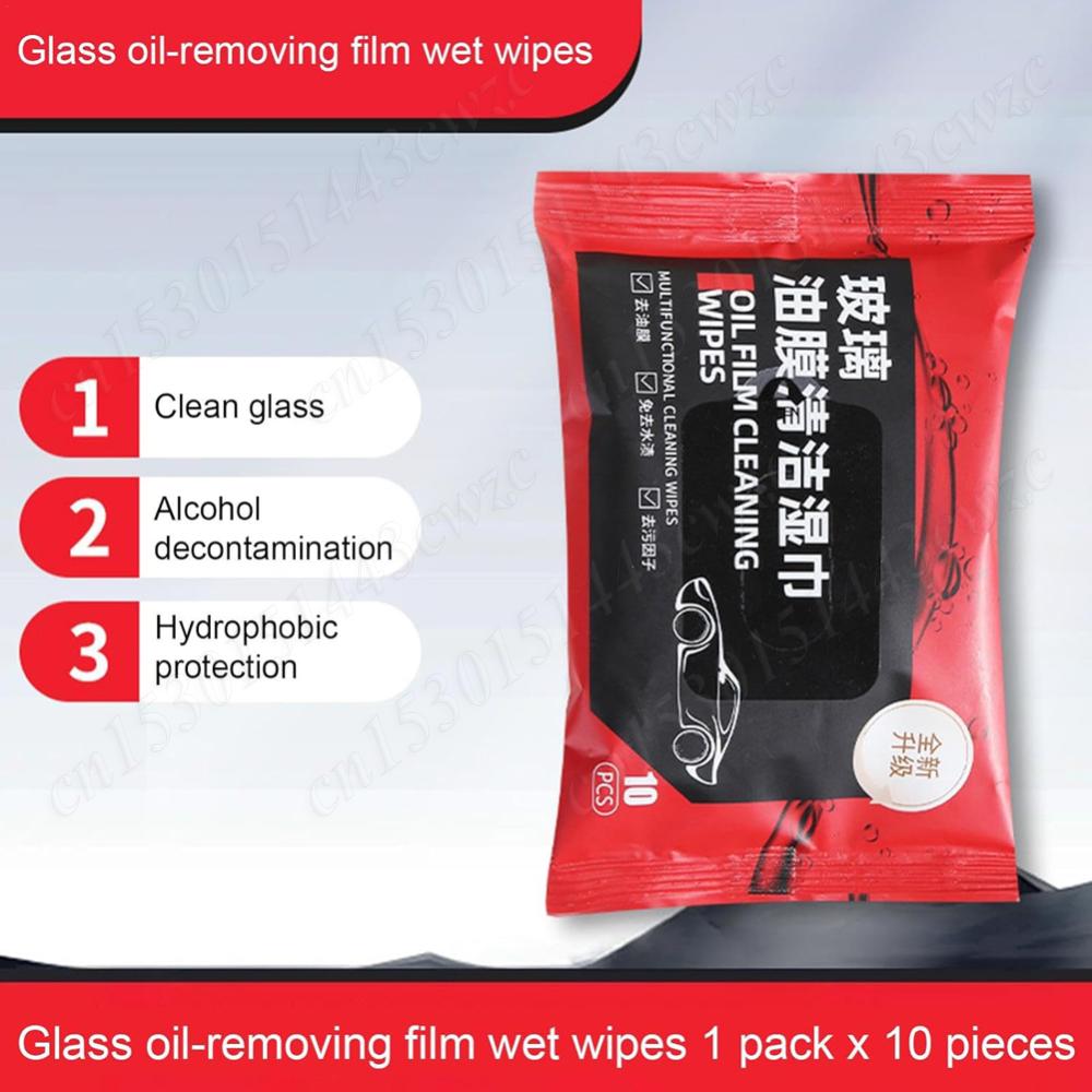 10-50Pcs Oil Film Cleaning Wipes Car Glass Oil Film Removal Wipes Car Oil Stain Cleaner Windshield Oil Film Remover Wet Wipes