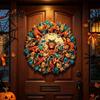 Decoratieve Kransen voor Vensterbank Halloween Schotse Koe Kunstkrans Boerderij Voordeur Herfst Volledige Kleur Decoraties Gaaskrans Creatief