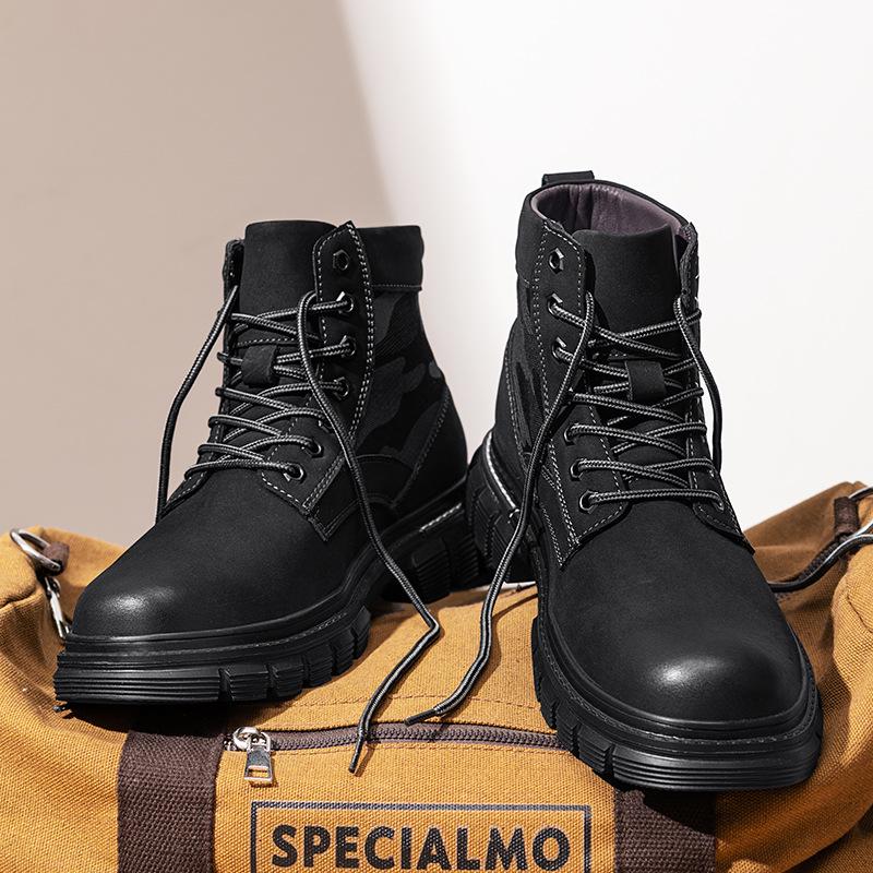 

Винтажные желтые ботинки-берцы с высоким голенищем для мужчин - осенняя ретро уличная рабочая обувь Size 39