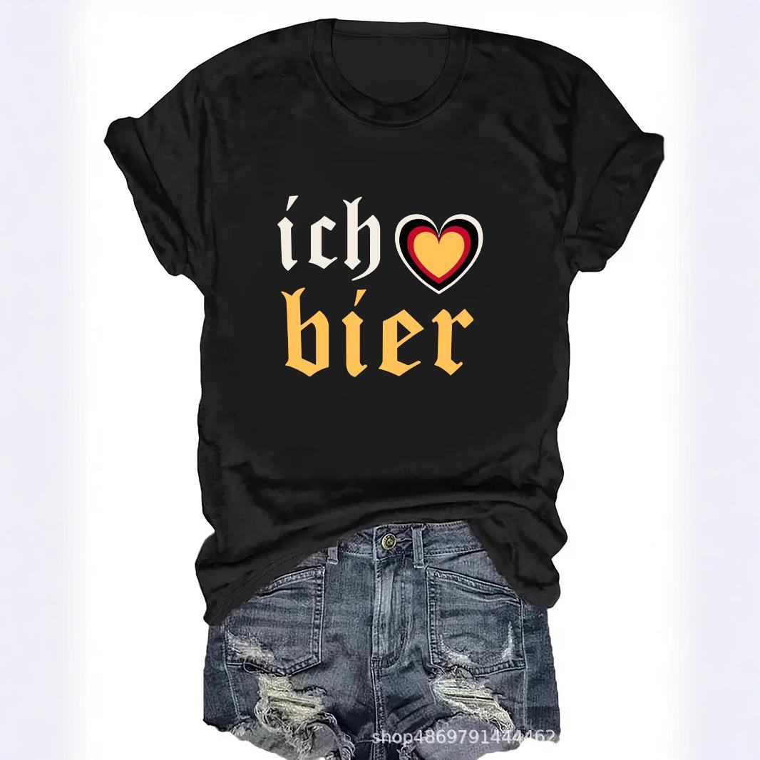 

Women s Cross-Border Round Neck Fashion T-Shirt Large рожевий