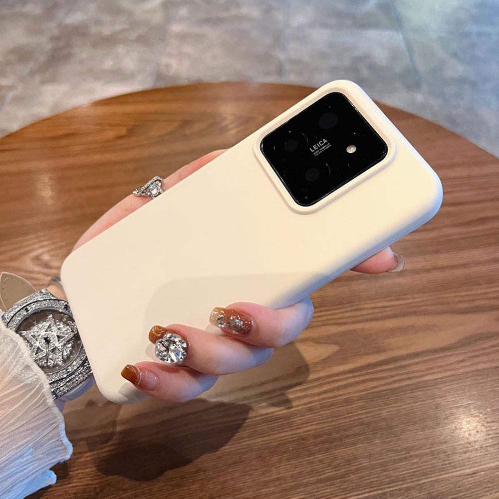 Para Capa Xiaomi 14 Silicone Líquido + PC Agradável à Pele Capa de Telefone