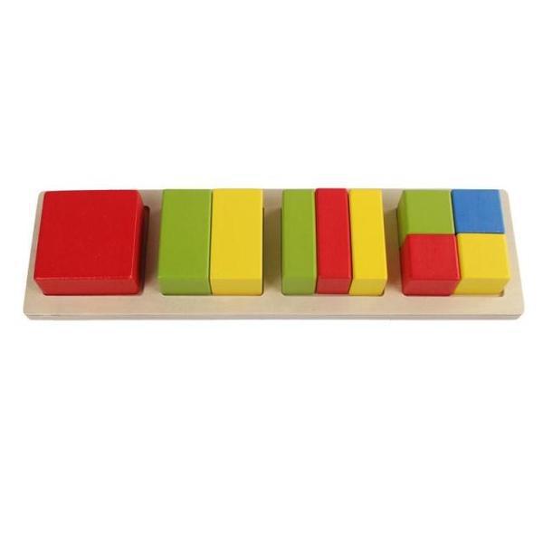 Puzzle Wooden Four Sets Of Columns Toy Early Education Wisdom Five Sets Of Columns Intellectual Geometry Cognitive Pairing Building Block