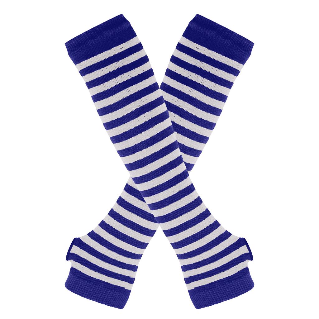 Lange Katoenen Vingerloze Armwarmers Gestreept Ontwerp Elastische Polswarmers voor Buitensporten en Dagelijks Gebruik