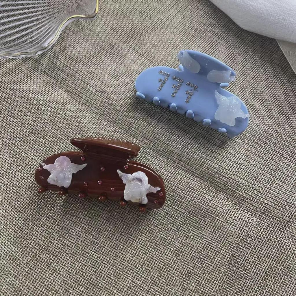 New Arrival Cupid Angel Hairpin: Luxury Acetate Diamond Clip & Fashion Medium Shark Headdress