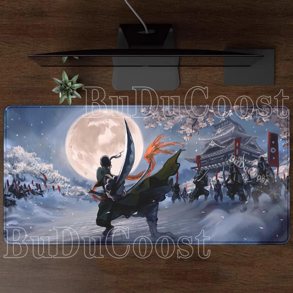 Anime Mouse Pad Roronoa Zoro One Piece Computer HD printing Gaming Mousepad PC Keyboard Carpet Non-Slip Office esports Desk Mat