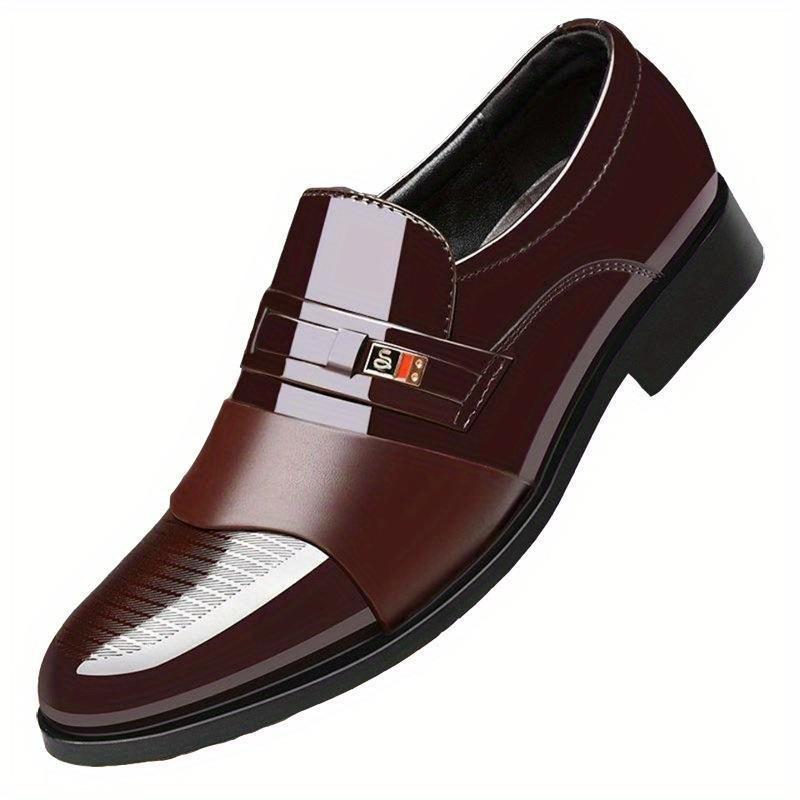 Men's Sleek Slip-On Dress Shoes - Fashionable British Style, Durable Rubber Sole, Comfortable, Business Casual, One-step, Lazy Shoes
