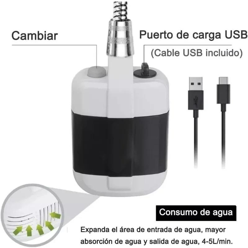 Portable Camping Shower Outdoor with Shower Pump USB Rechargeable Electric Shower Pump for Camping Car Washing Gardening Pet