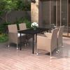 Vidaxl 5-Cz. Garden Furniture Set With Cushions, PE Rattan And Glass