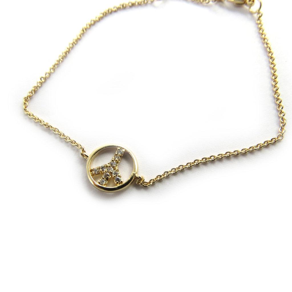 Les Trésors De Lily [M8878] - Gold Plated Bracelet 'Peace' White Gold - 10 Mm