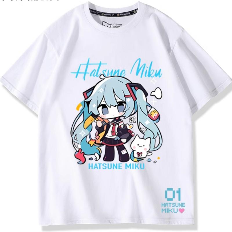 Second Dimension Anime Hatsune Miku Fashion Trend New Cotton Top Short Sleeve T-shirt Unisex