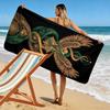 Radiant owl entwined energy Print beach towel, quick drying, suitable for travel, outdoor sports, jogging, the beach and swimming, gift