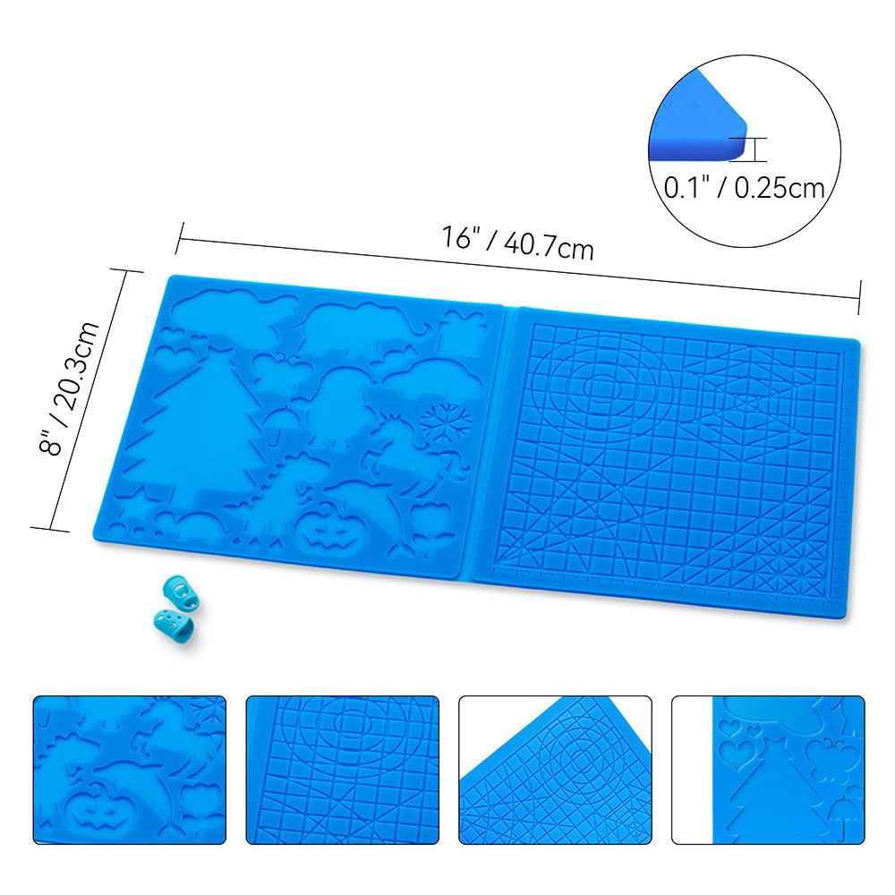 

Silicone 3D printing pad for children, DIY 3D printing pen soft silicone design pad with 2 silicone finger covers