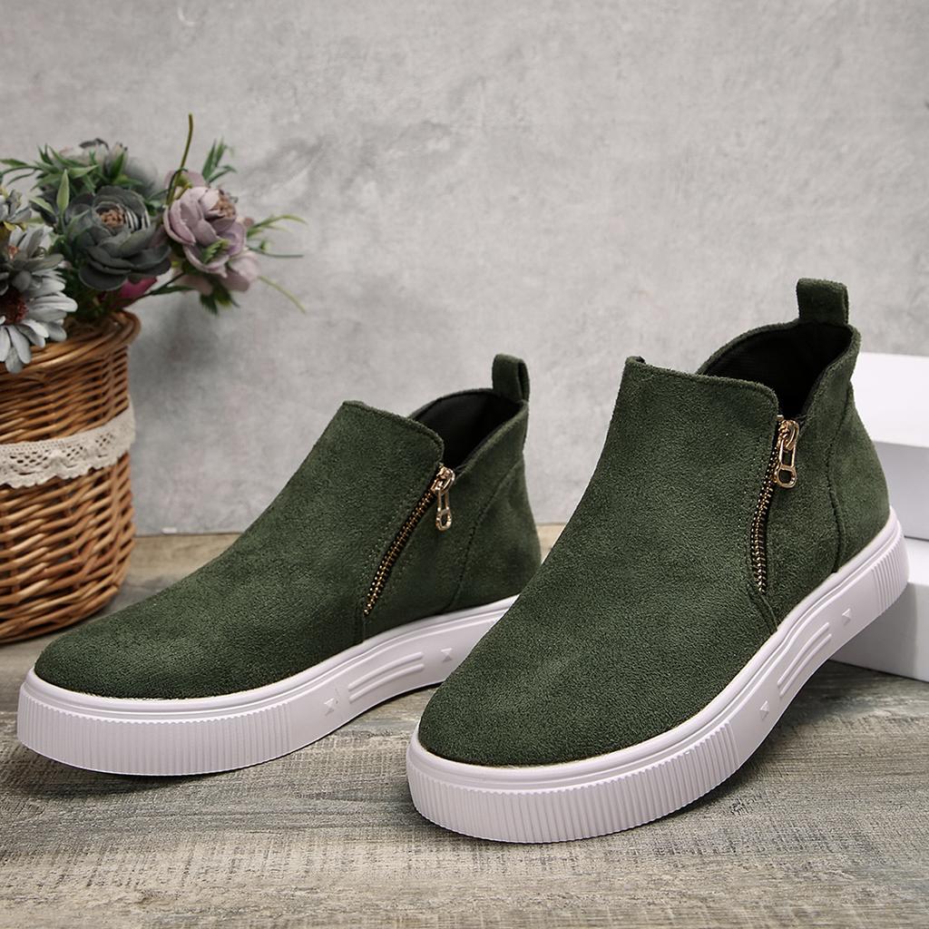 Fashion Winter Snow Boots Women Winter Comfortable Shoes Zip Warm Plush Cold Winter Fashion Shoes Flat Cotton Brand Ladies Ankle Boots