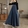 Women's French Retro Loose-Fit Denim Overalls Dress