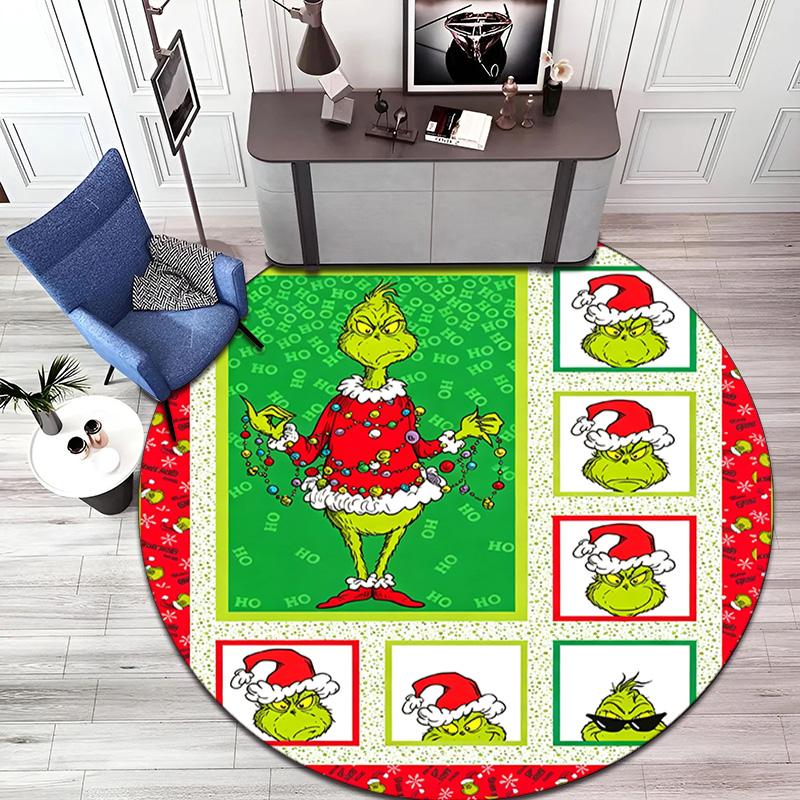 American Christmas Comedy How the Grinch Stole Christmas carpet Household goods decoration anti slip home table and chair mat aisle door mat carpet 5