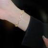 High-End Gold-Plated Zircon Open Bangle: Elegant, Shiny Bracelet Fashion Jewelry