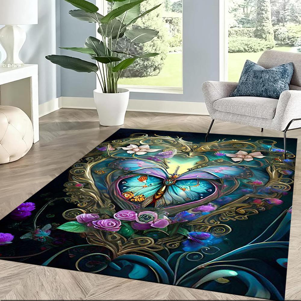 Butterfly Dream Catcher Floor Mat Design for Dining Room Balcony Entryway Dormitory Anti-slip Rug Office Home Decor Wedding Party Gift