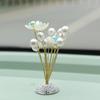 Car Gypsophila Ornament Center Console Creative Imitation Pearl Lotus Car Three Petal Flower Ornament Car Decoration Accessories