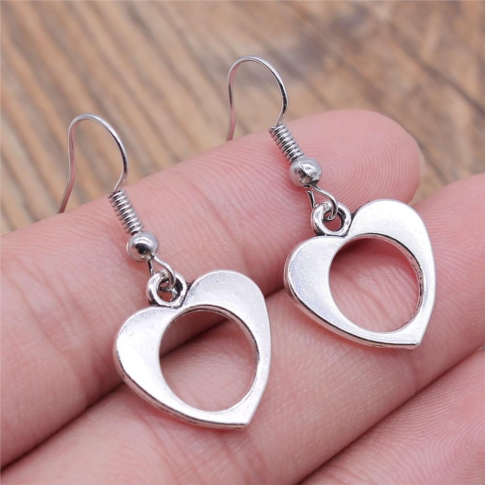 24 Styles Simple Design Gothic Punk Style Hollow Heart Drop Earrings For Women Vintage Fashion Earring Gift