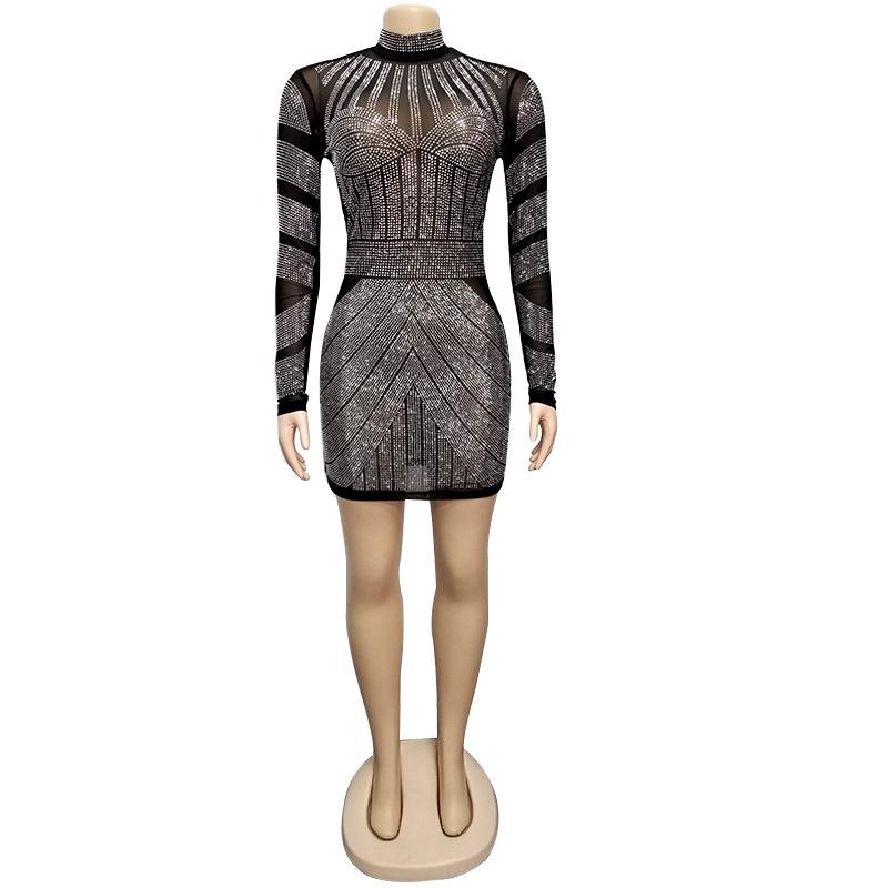 2020 Trendy Rhinestone Nightclub Dress - HL3201