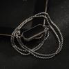 Men's Black Titanium Steel Long Bar Pendant Necklace - Hip Hop Fashion Statement Accessories