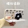 Applicable to iphone16/17Promax all-inclusive anti-drop mobile phone case Apple 15/14 black flower bracket protective case 13