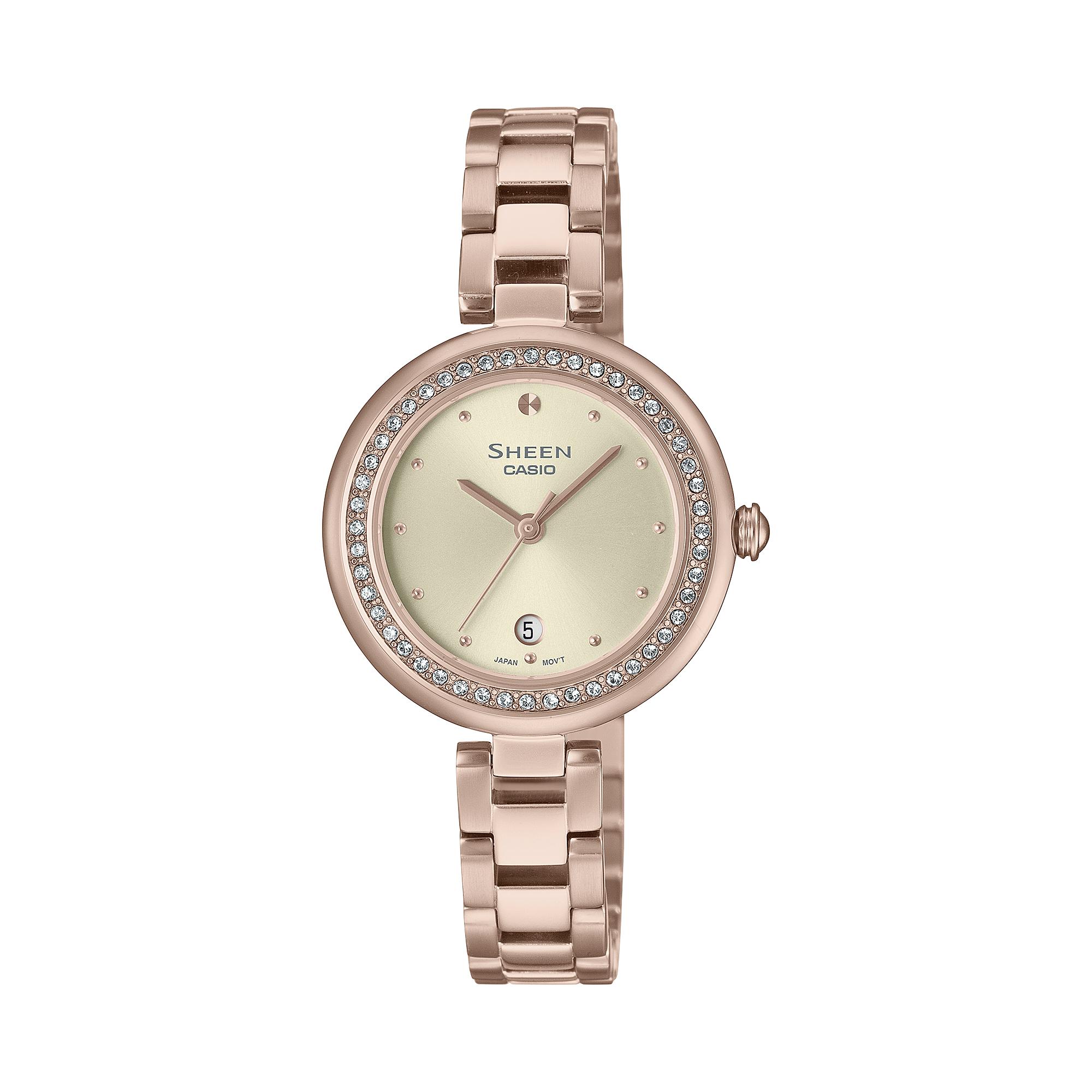 Casio Sheen Women s Stainless Steel 50M Water Resistant Analog Quartz Watch SHE-4557CG-7A белый