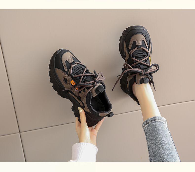 Women's Genuine Leather Waterproof Non-Slip Running Shoes - Dad Style, Soft Sole, Autumn Collection, Small Feet Fit.