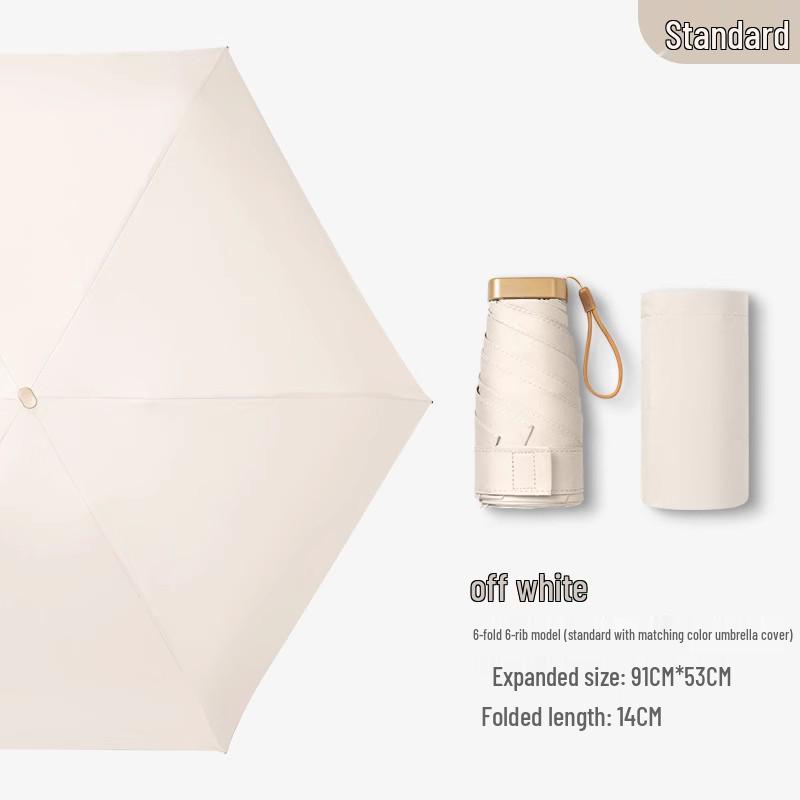 Zhi Retro Cherry Six-Fold Dual-Use Sunscreen Umbrella