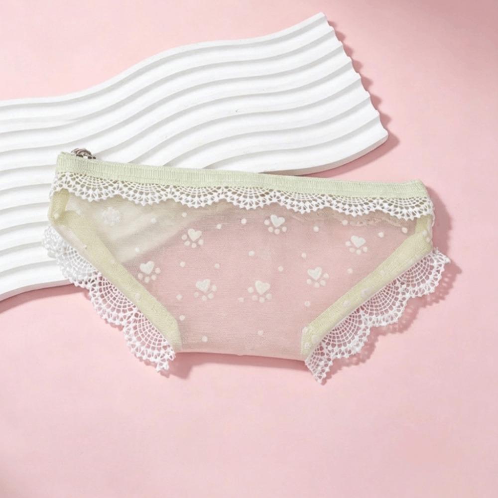 Korean Style Briefs Shape Cosmetic Bag Creative Decorative Triangle Makeup Bag Lace Trim with Zipper Toiletry Bag for Home