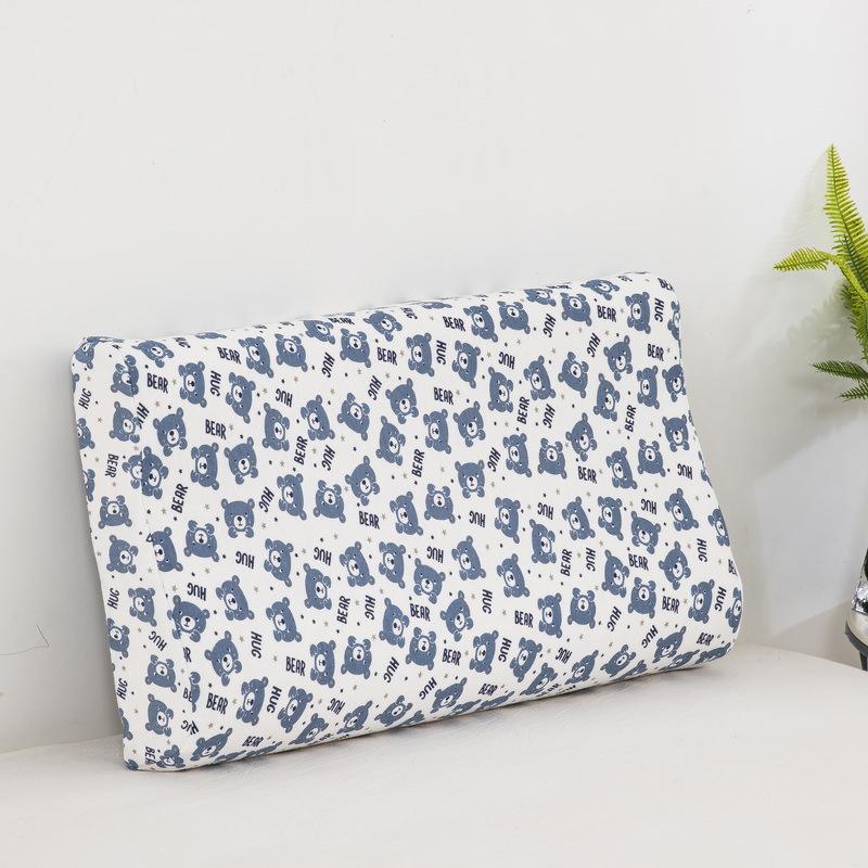 Natural Children Latex Pillow Soft Cotton Cartoon Kids Neck Support Gift For Toddler Preschool Baby Bedding