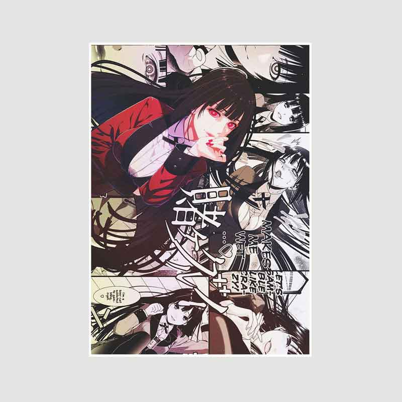 Classic Anime Kakegurui Posters Retro White Paper Manga Figure Poster Decor Prints Clear Image Bedroom Bar Decoration Art Painting Decorative Pictures