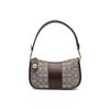Swinger 23 Letter Pattern Zipper Closure Fabric And Calfskin Shoulder Crossbody Tote Bag Women Handbags Brown CD678-B4S0M