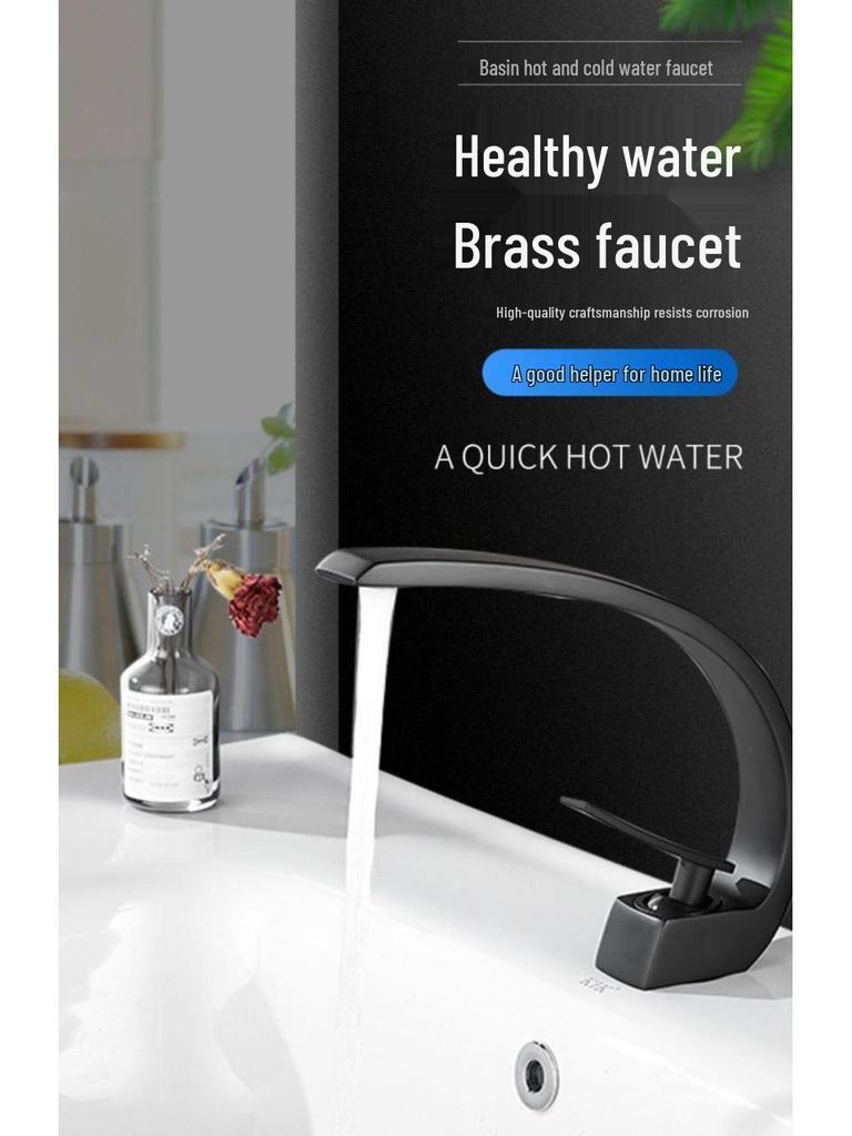 Celoměděná dvouteplotní umyvadlová baterie - bílá povrchová úprava