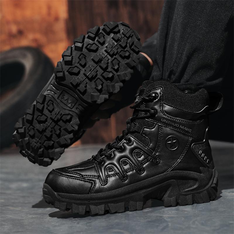 Military Tactical Boots Desert Combat Outdoor Army Hiking Shoes Waterproof Travel Shoes Leather Male Ankle Boots