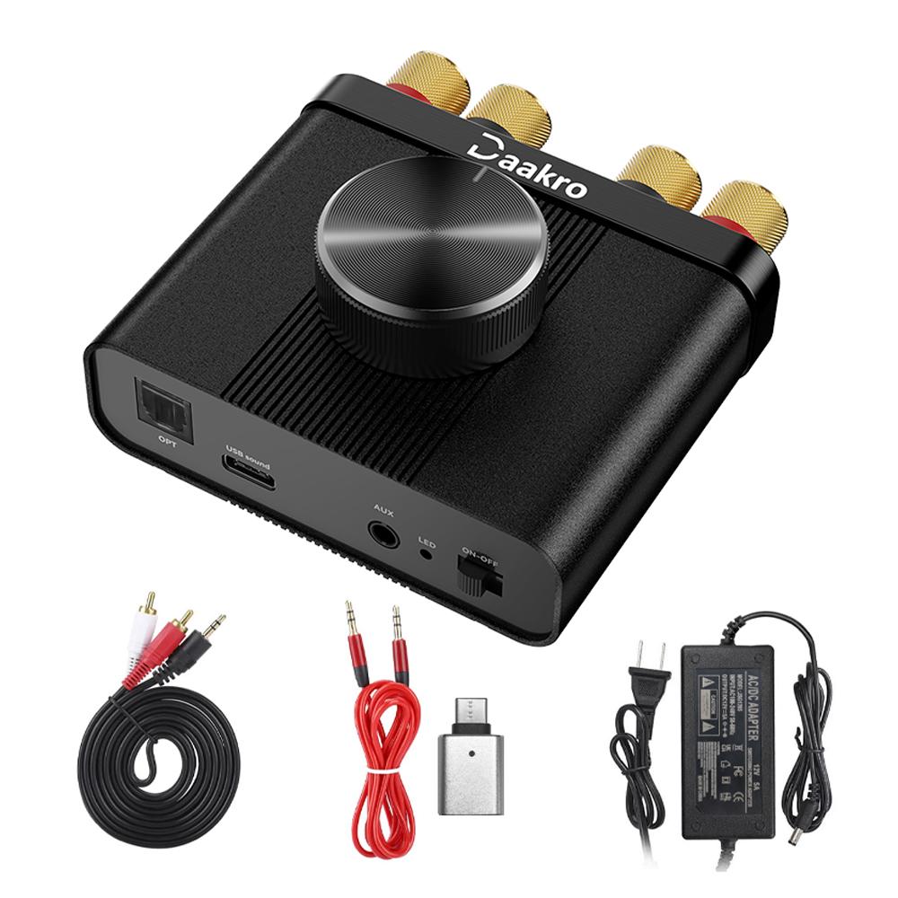 

HiFi Stereo Dual Channel Home Audio TPA3116 Bluetooth 5.0 Power Amplifier Mini Digital Amplifier 50W+50W Car Sound Amplifier AUX US Plug чёрный