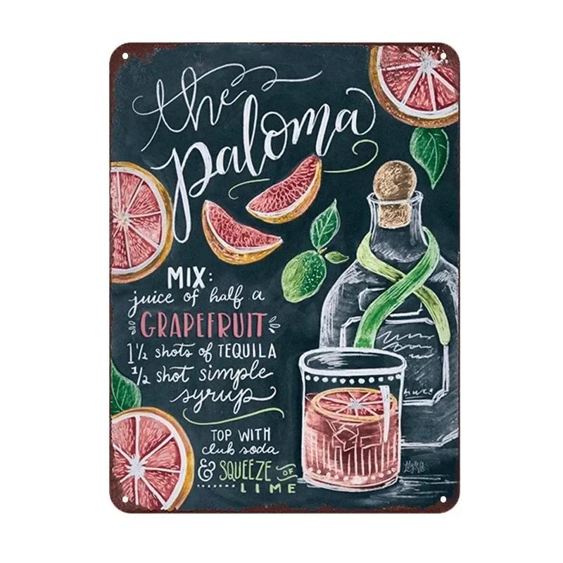 Summer Time BEER Retro Metal Tin Signs Decor Mojito Cocktail Plaque Vintage Posters Bar Pub Art Stickers Wall Decor