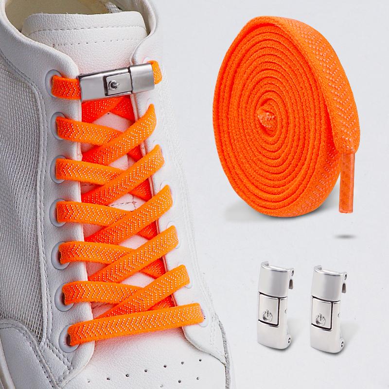 Ein-Knopf-Schnürsenkel ohne Binden, Schnellverschluss Faulenzer-Schnürsenkel, Strapazierfähige elastische Ersatzschnüre für Sneaker & Freizeitschuhe 1 Paar/2 Paare