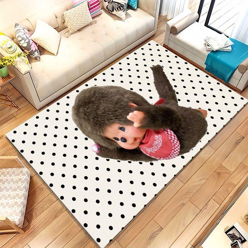 Cute M-Monchhichi Monky Cartoon Soft Non-Slip Large Area Rug for Living Room,Bedroom Playroom Carpet Mat for Sofa,Home Decor