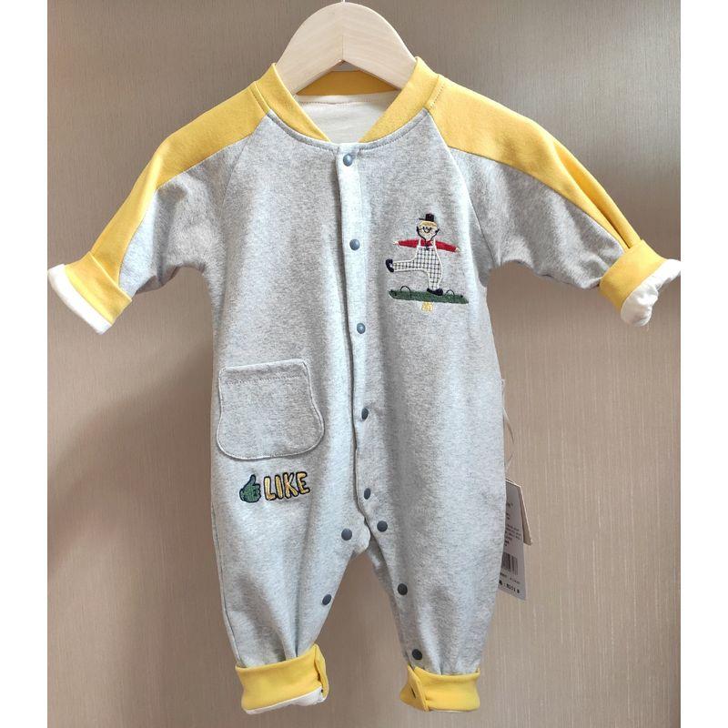 

Spring Style Baby Girl and Baby Boy Closed-Back Double-Layered One-Piece Romper Yellow(Yellow Closed) 73