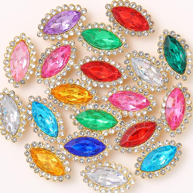 Hand-Sewn Rhinestone Sunflower Crystal Clasp DIY Clothing Accessory