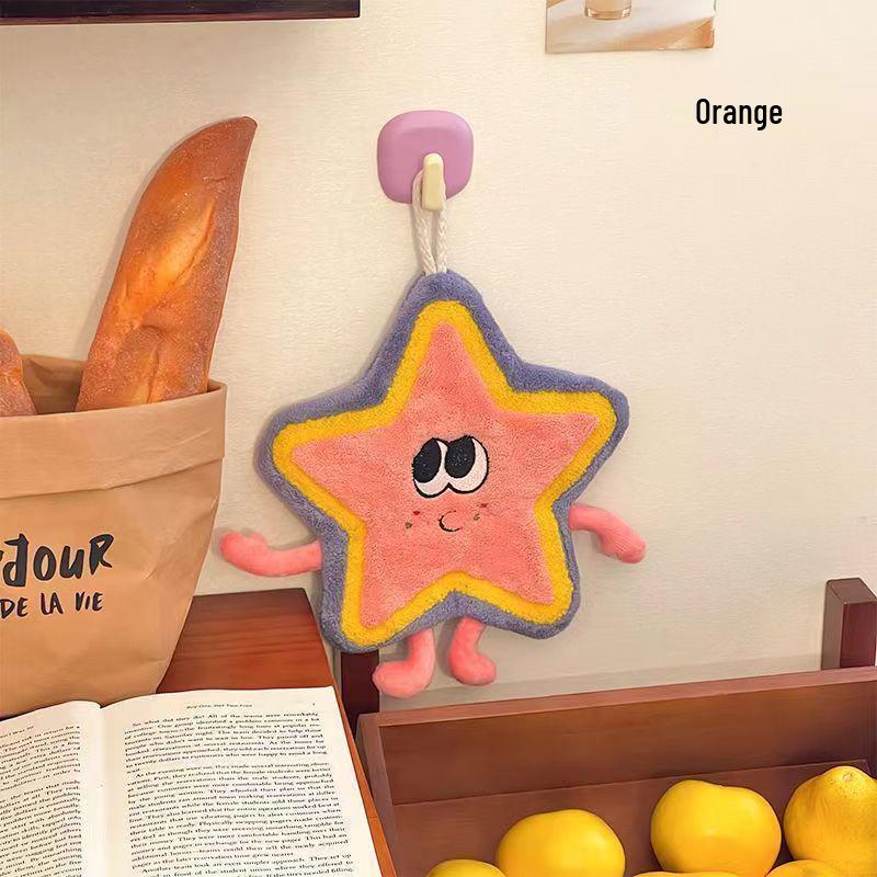

Star Cartoon Hangable Hand Towel for Kids - Absorbent & Durable for Kitchen/Bathroom One Size
